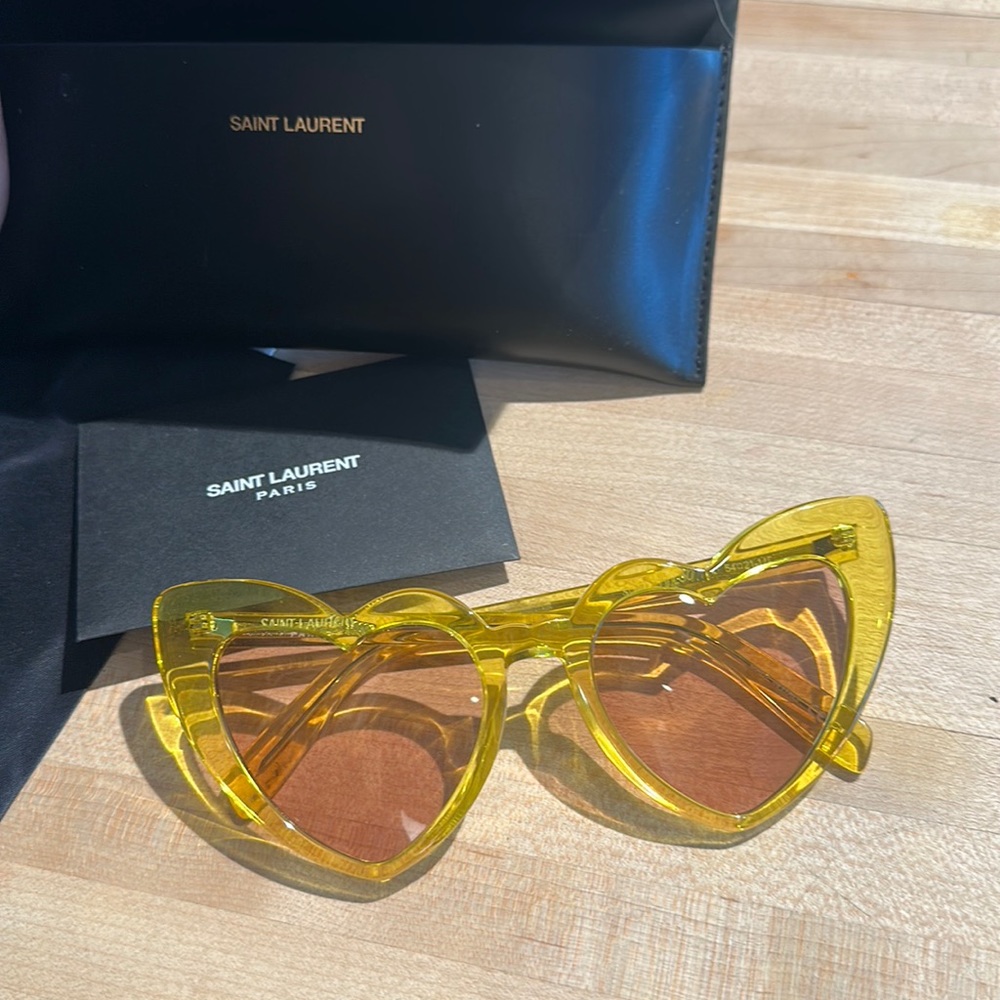 Saint Laurent yellow heart sunglasses